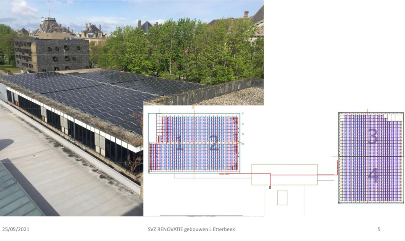 2022_Living Campus Walk_Dak zonnepanelen met schema_Etterbeek_VUB