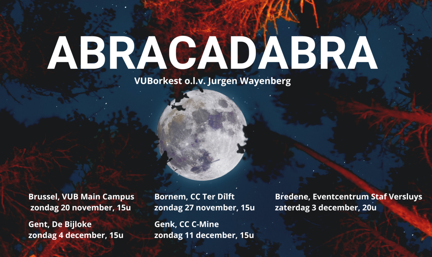Affiche concertreeks Abracadabra door het VUBorkest