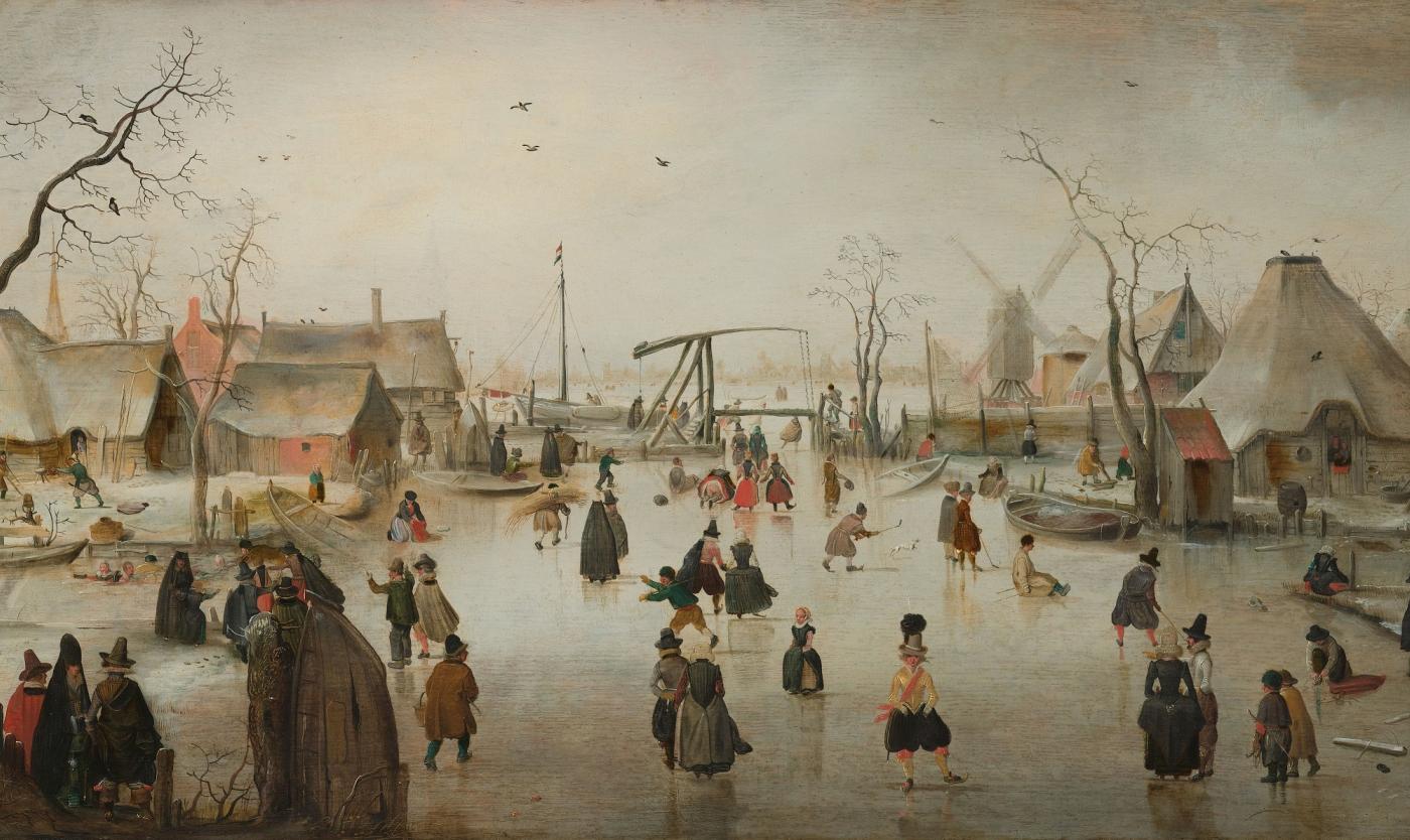 Ice-Skating in a Village, Hendrick Avercamp, c. 1610 Rijksmuseum