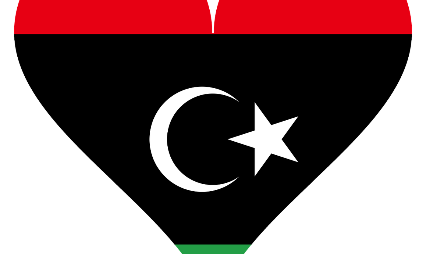 Libya flag in heart shape