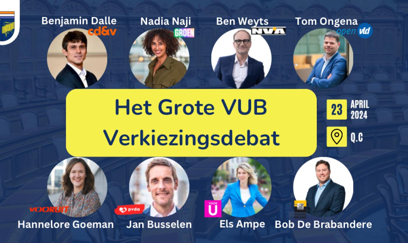 Campagnebeeld voor het grote VUB verkiezingsdebat