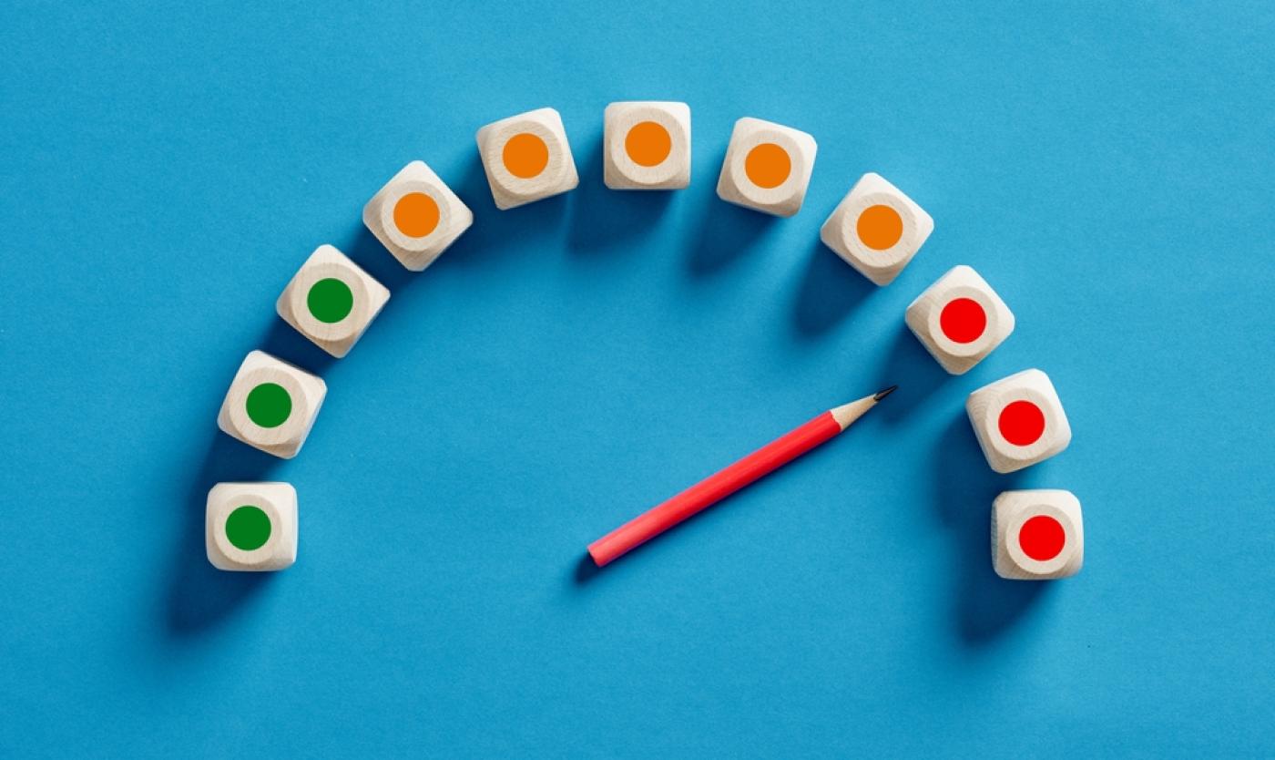 Stressmeter in het rood