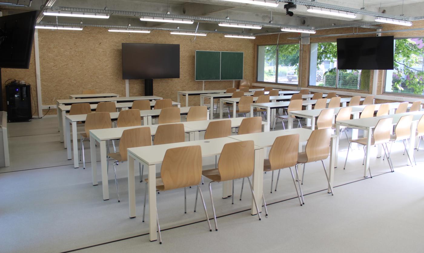 Lokaal P2.0.07 in de V-Alley op de Main Campus