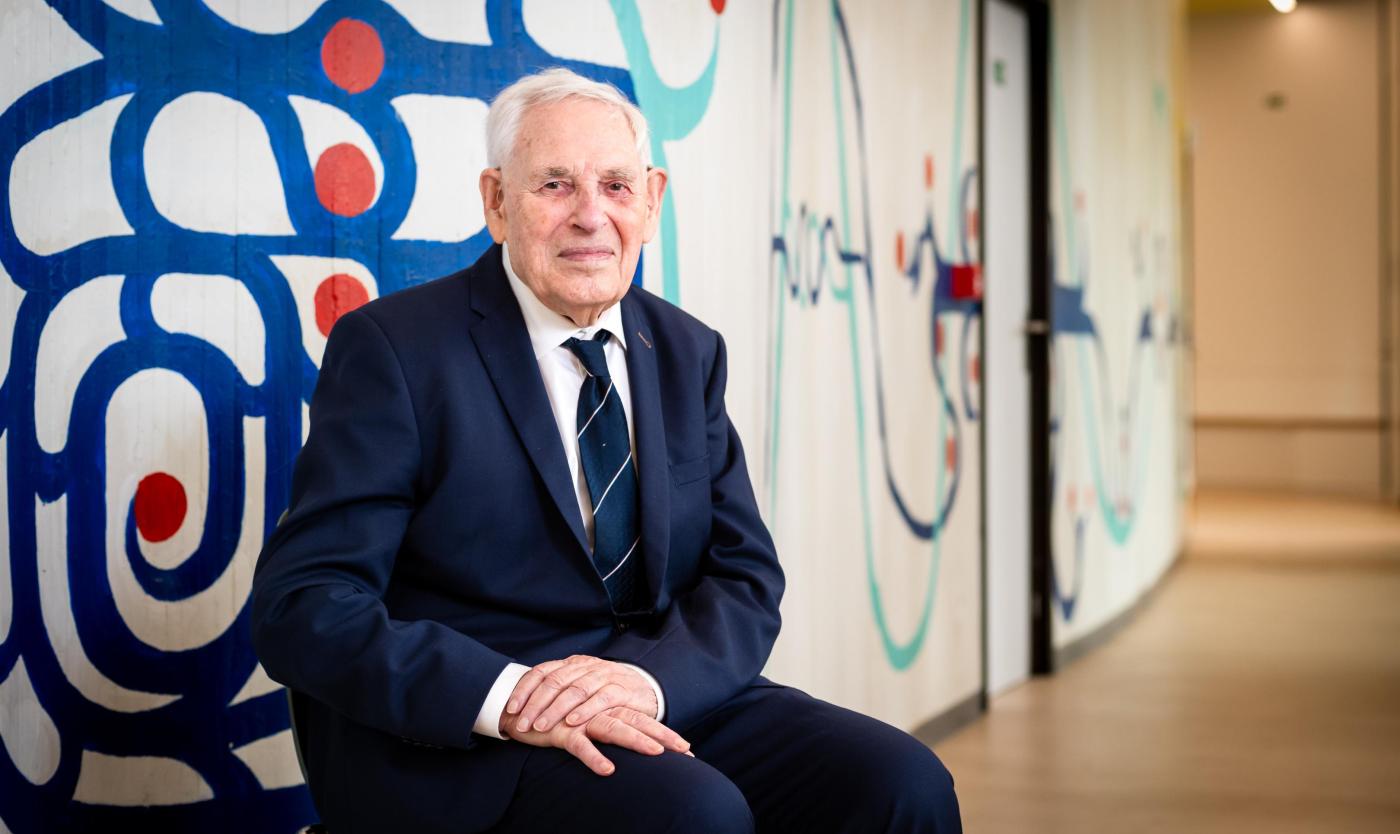 VUB pionier Sylvain Loccufier in het Braemgebouw