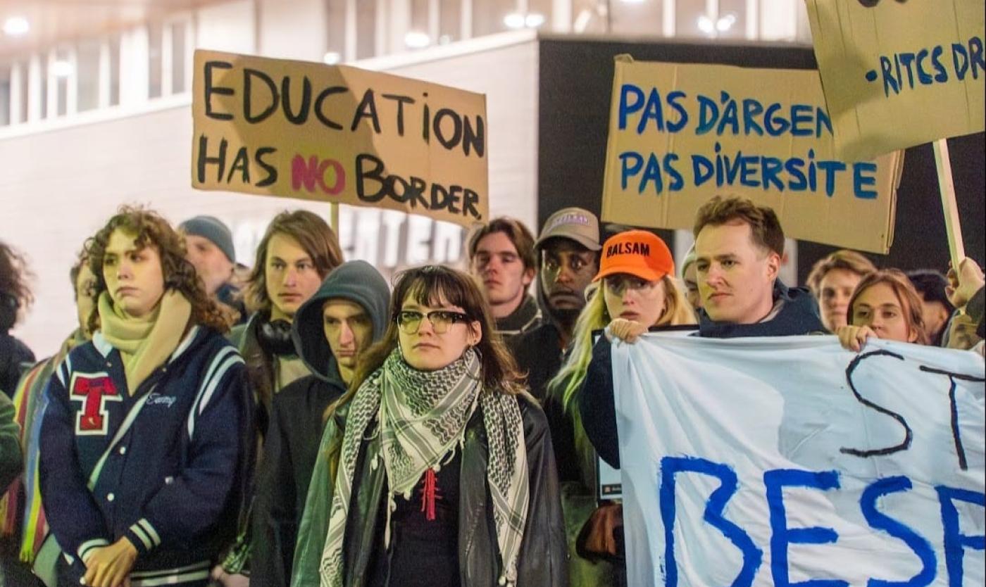 Protest VUB-campus tegen de besparingen