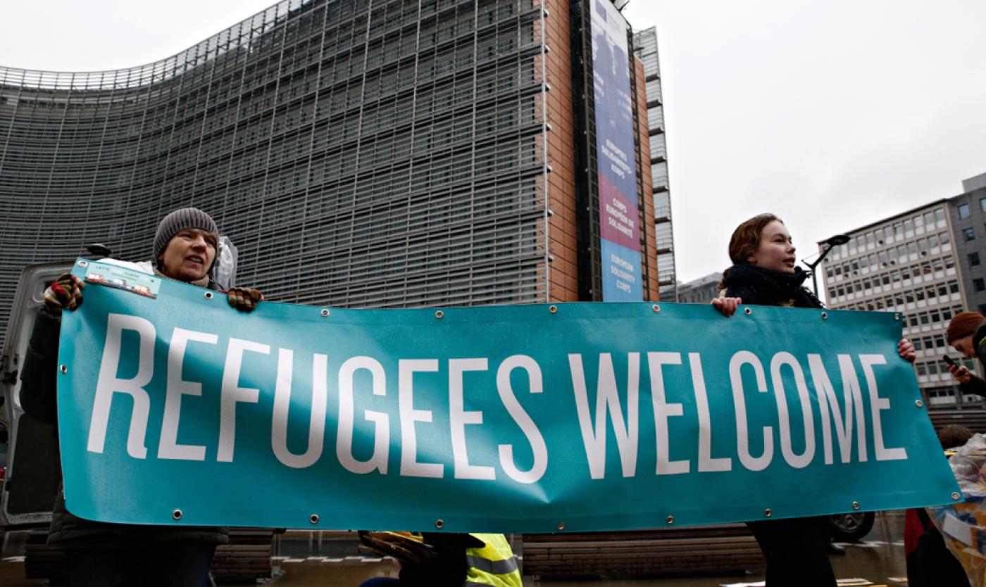 Protest Vluchtelingen welkom