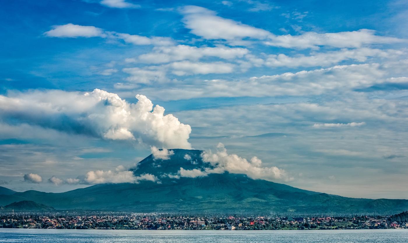 Vulkaan Nyiragongo in DRC