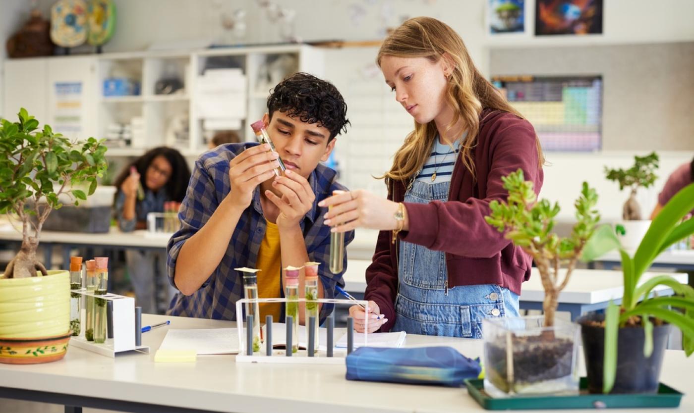 Leerlingen secundair onderwijs in labo