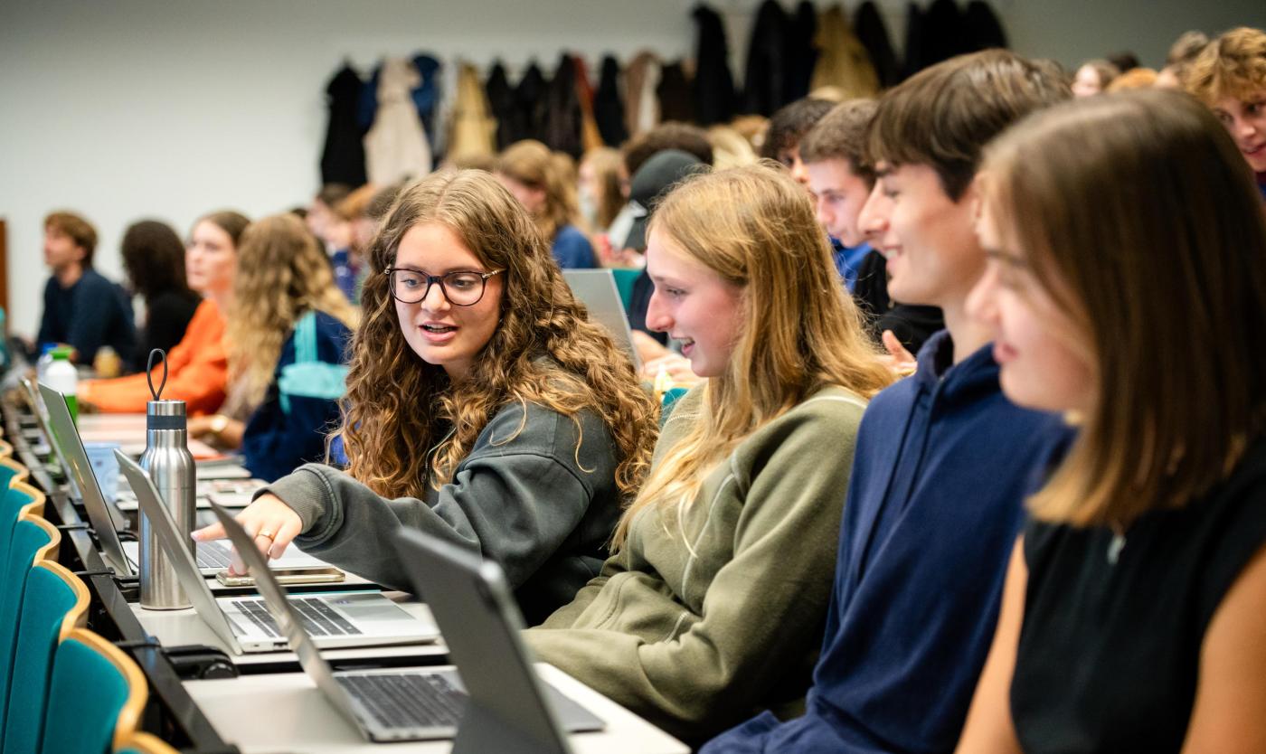 Studenten in de aula