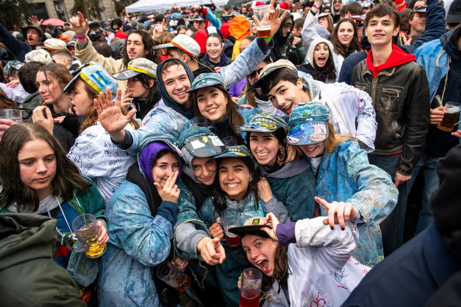 Studenten vieren Saint V