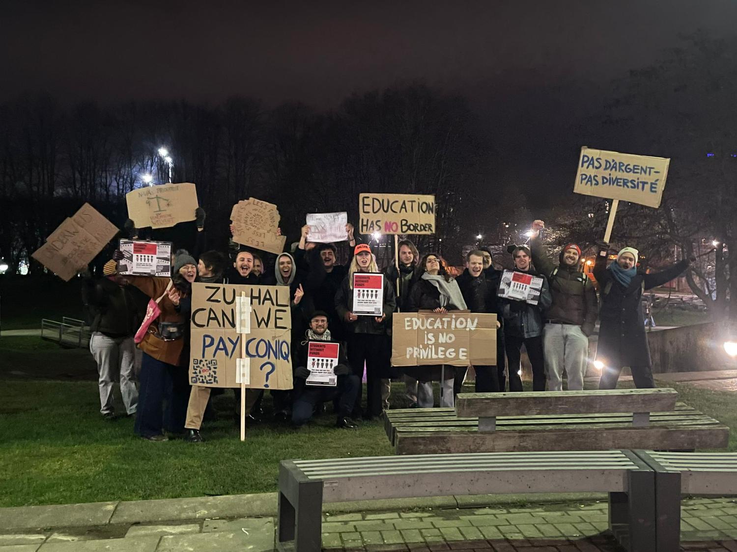 Protestactie besparingen op VUB-campus