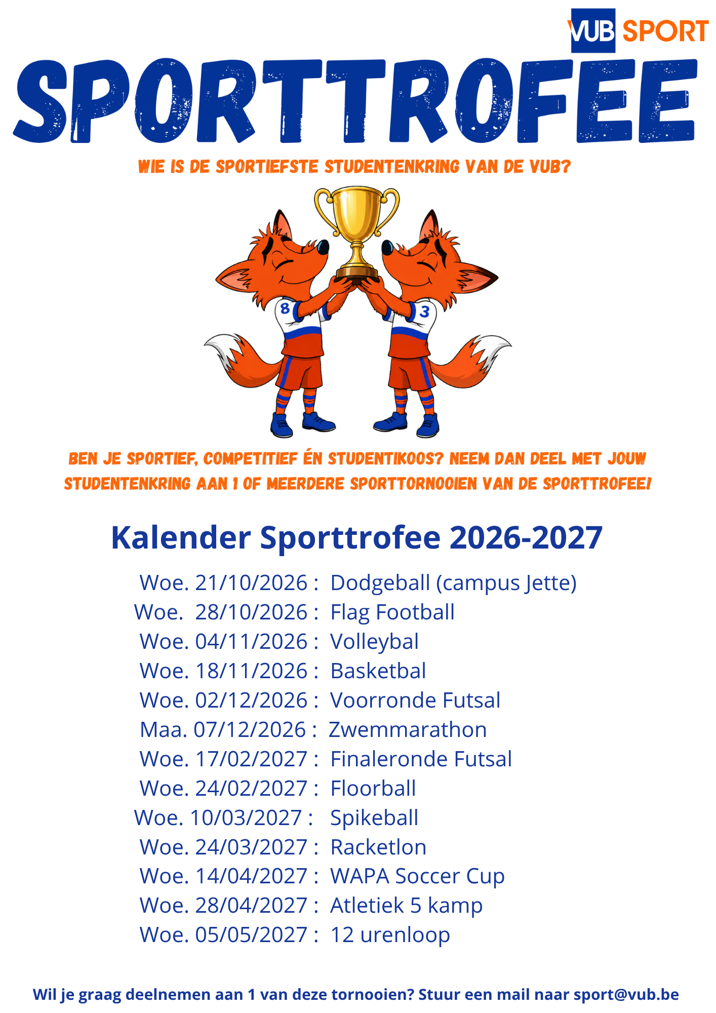 Kalender Sporttrofee 2026-2027