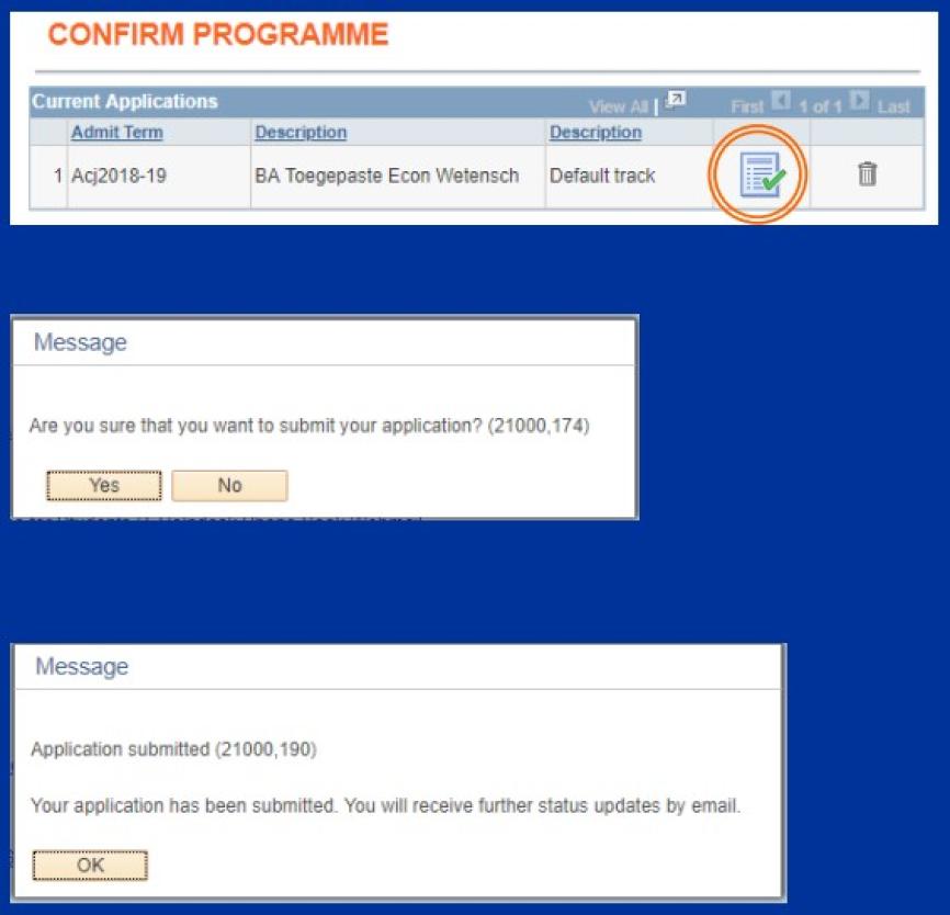 Confirm programme Confirm programme