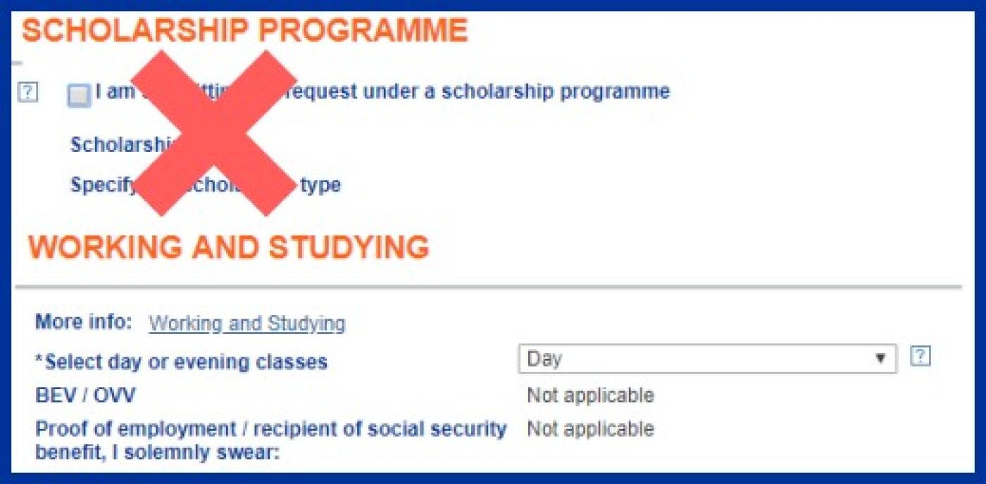 Programme selection Programme selection