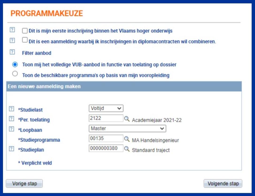 Programmakeuze Programmakeuze