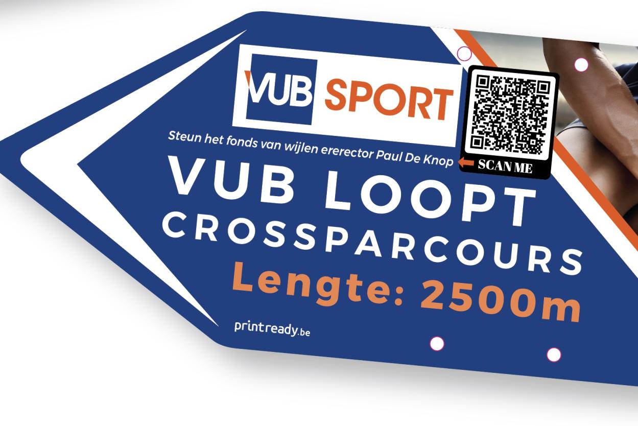 VUB Loopt pijl voor het crossparcours