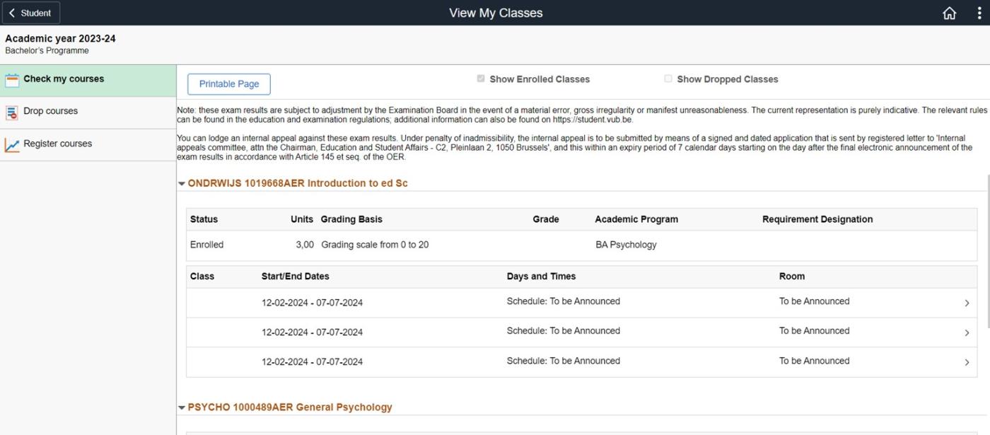 Course registration 