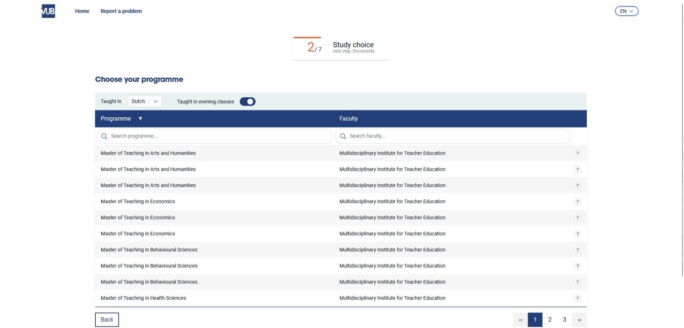 Screenshot how to enroll as a working student