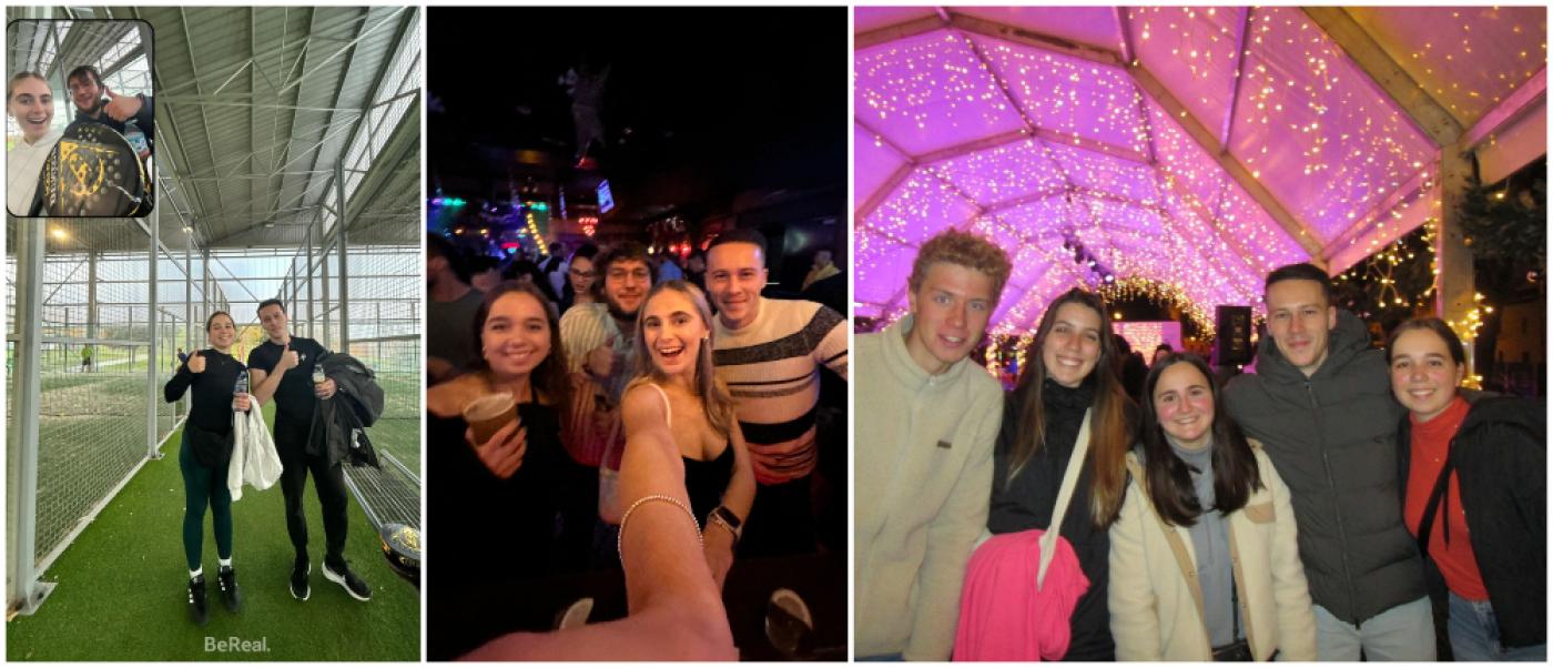 Collage of photos of Robin in Pamplona