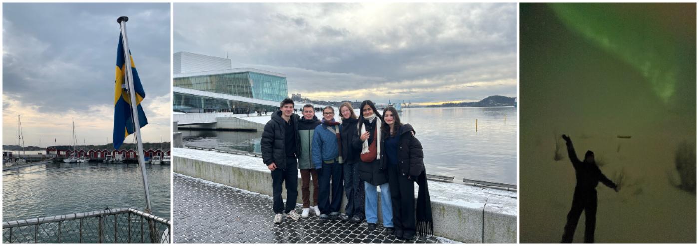 collage of Sam on exchange in Sweden