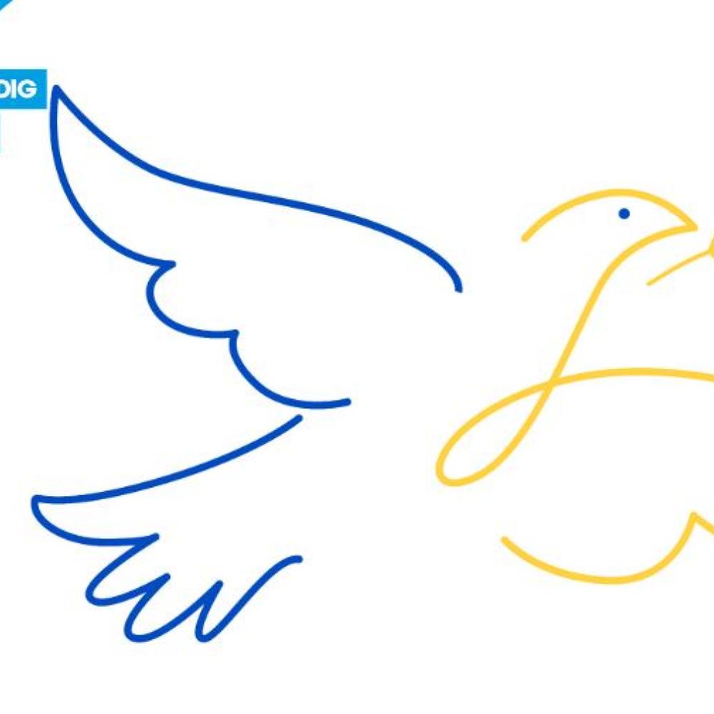 Vrijheidsvolgel Blauw/geel oorlog in Oekraïne