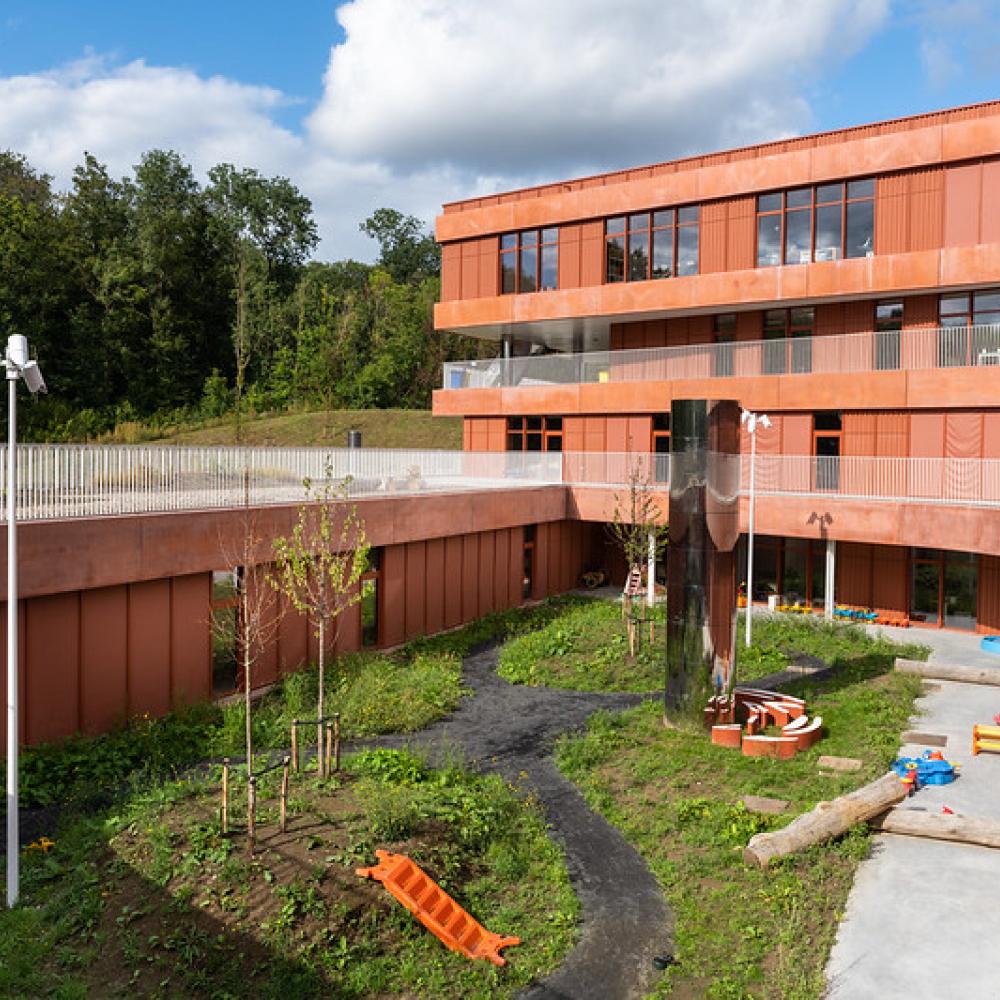 Binnenplaats Kindercampus Theodoor Brussels Health Campus Jette