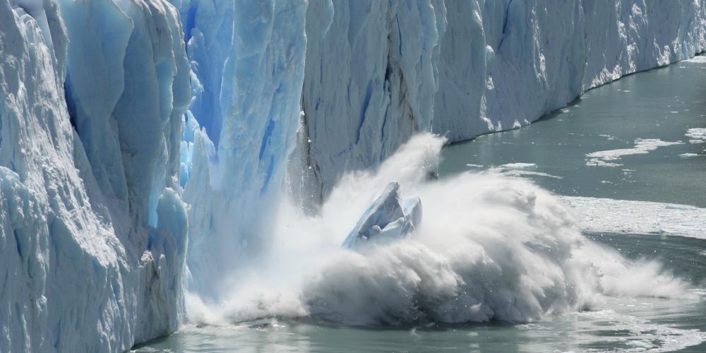 Antarctische smeltende gletsjer dankzij de opwarming van de aarde