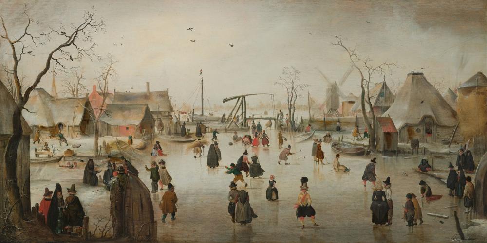 Ice-Skating in a Village, Hendrick Avercamp, c. 1610 Rijksmuseum