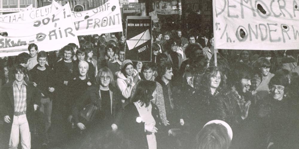 Protest tegen verhoging college gelden in 1978 Protest tegen verhoging college gelden in 1978