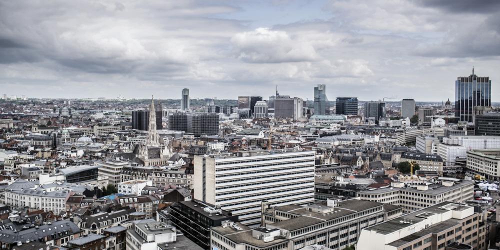 Uitzicht op Brussel vanaf Poelaert plein (Justitiepaleis) Brussel