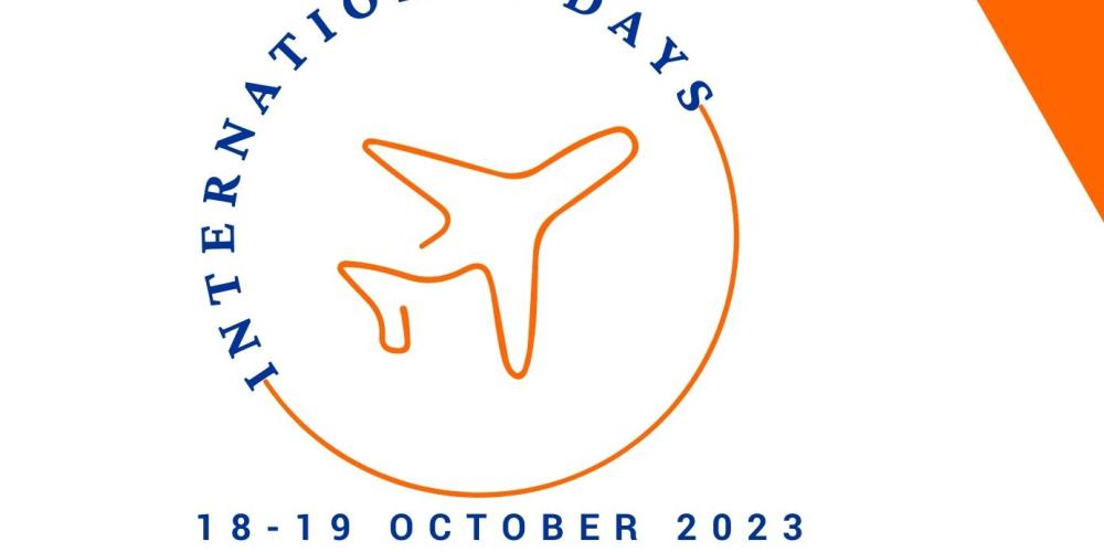 Logo with airplane for International Days