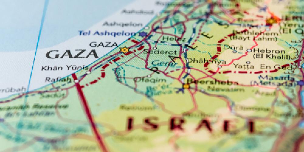 Kaart van Israel en de Gazastrook