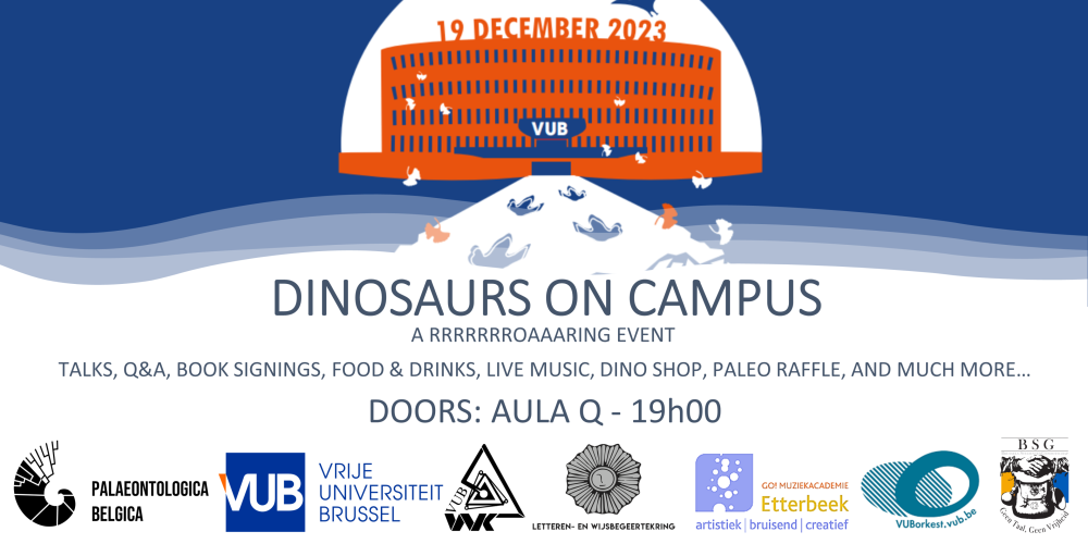 Dinos on campus met animatie van het Bream gebouw