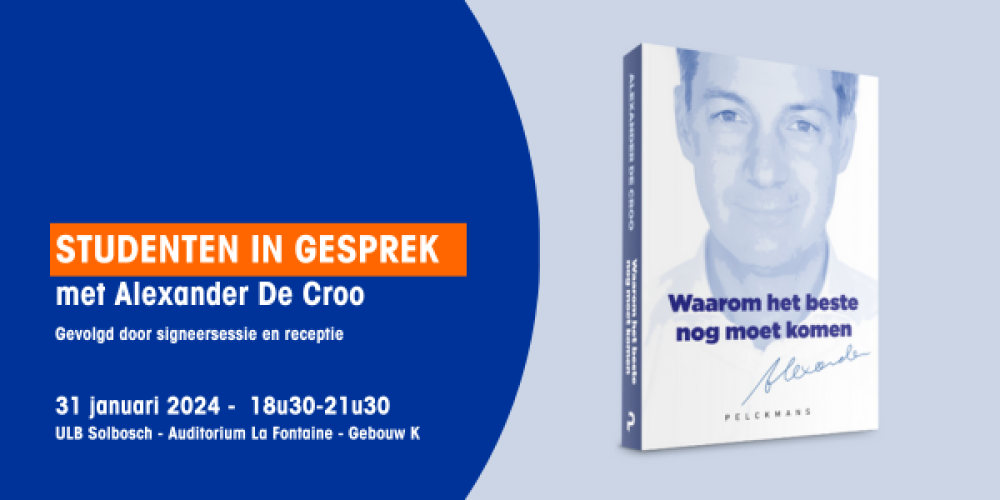 Boekvoorstelling 'Waarom het beste nog moet komen' Boekvoorstelling met Alexander De Croo