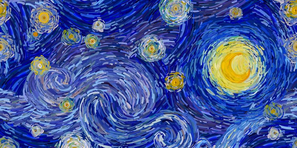 Sterrennacht Vectorbeeld van Van Goghs Sterrennacht