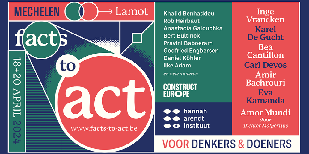 Campagnebeeld Facts to Act met namen van sprekers