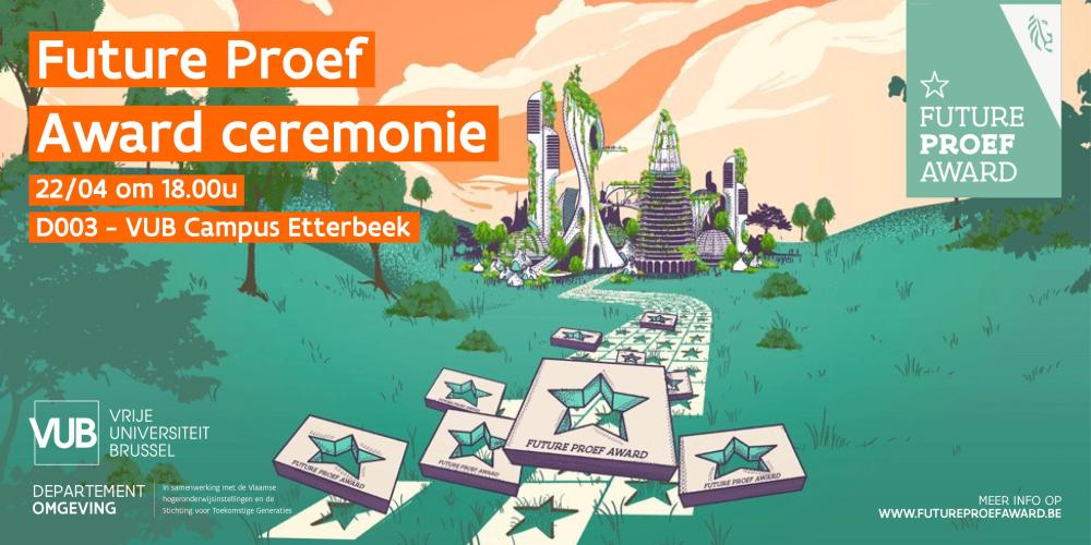 Future Proef Campagnebeeld van de Future Proef awards met het VUB logo