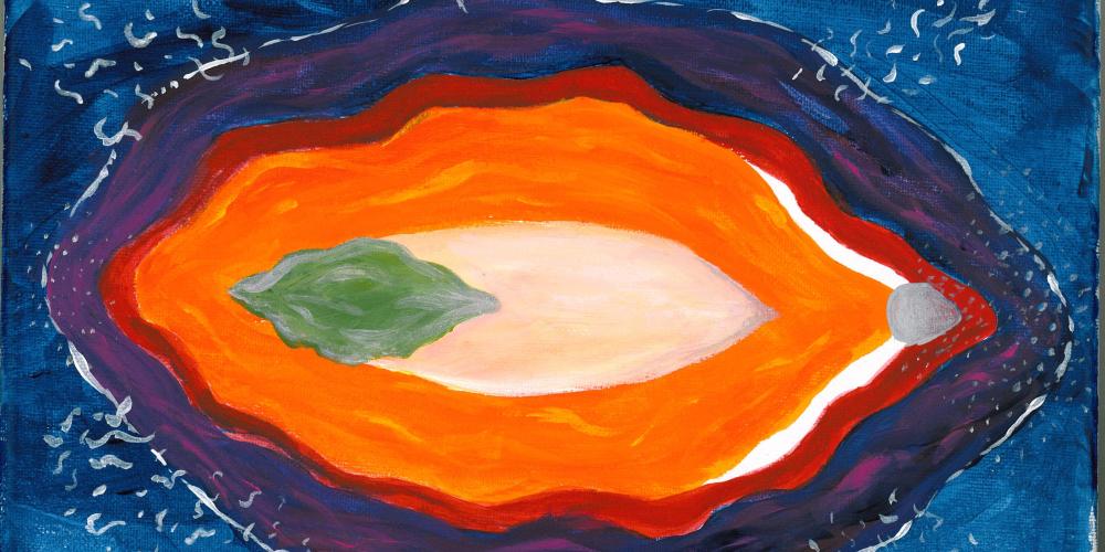 Schilderij van een vulva 
