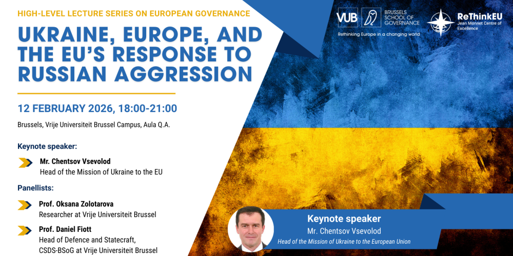 Banner with title, info and picture about an event re Ukraine, Europe and Russian aggression