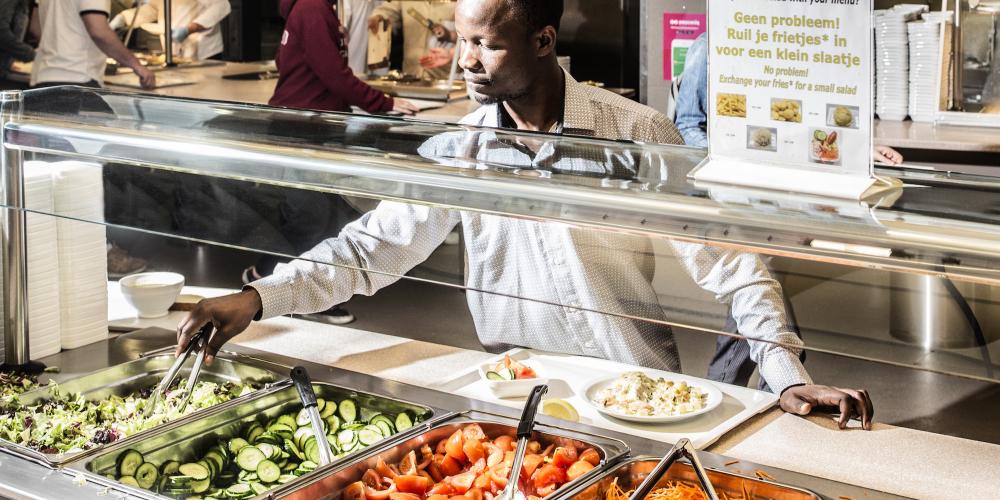 Studenten stellen vullen plateau