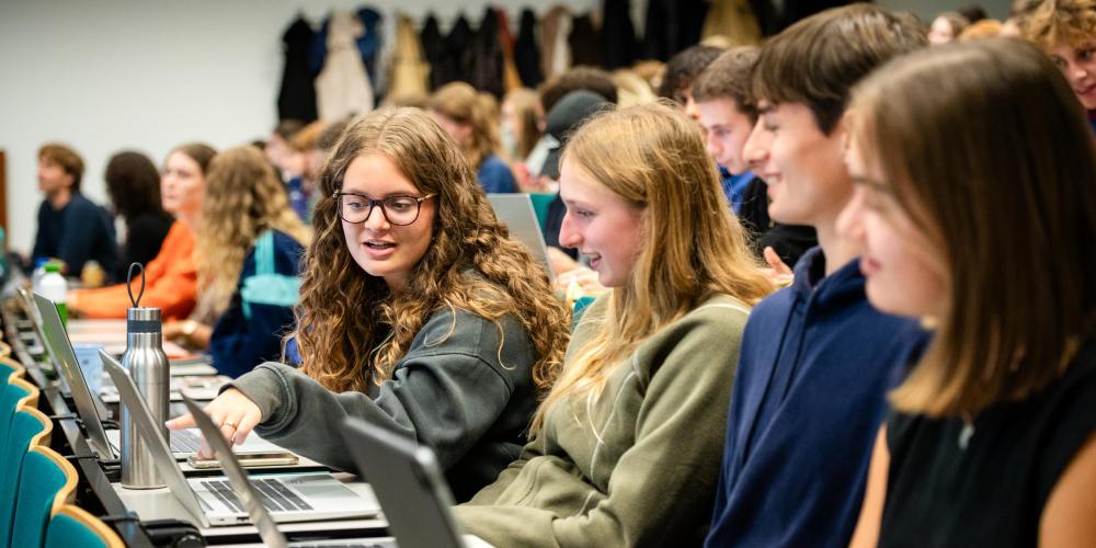 Studenten in de aula